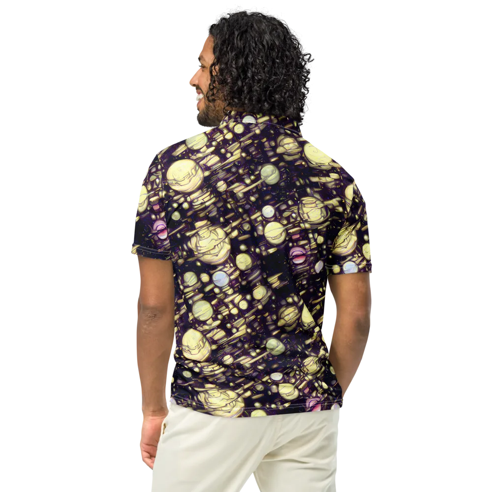 Lunar Electric on Men's Slim Fit Polo Shirt — Back