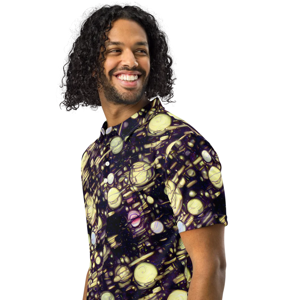 Lunar Electric on Men's Slim Fit Polo Shirt — Left Front