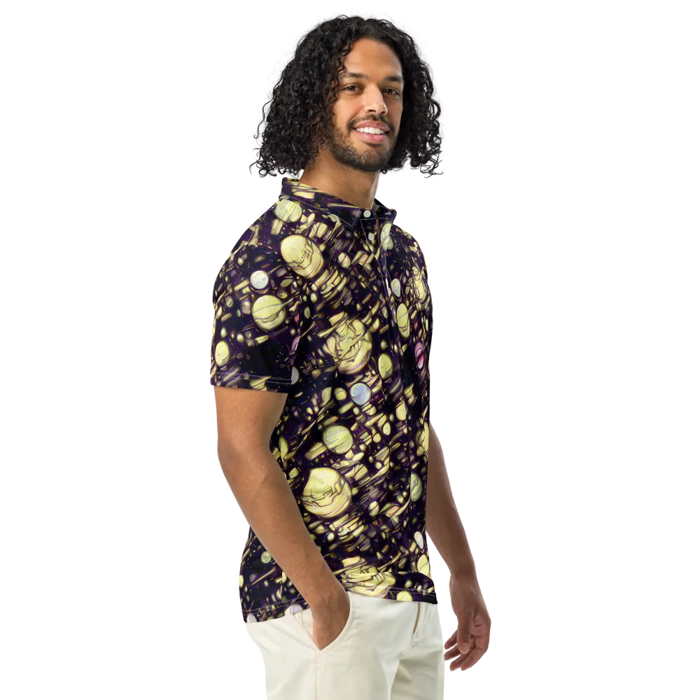 Lunar Electric on Men's Slim Fit Polo Shirt — Right Front