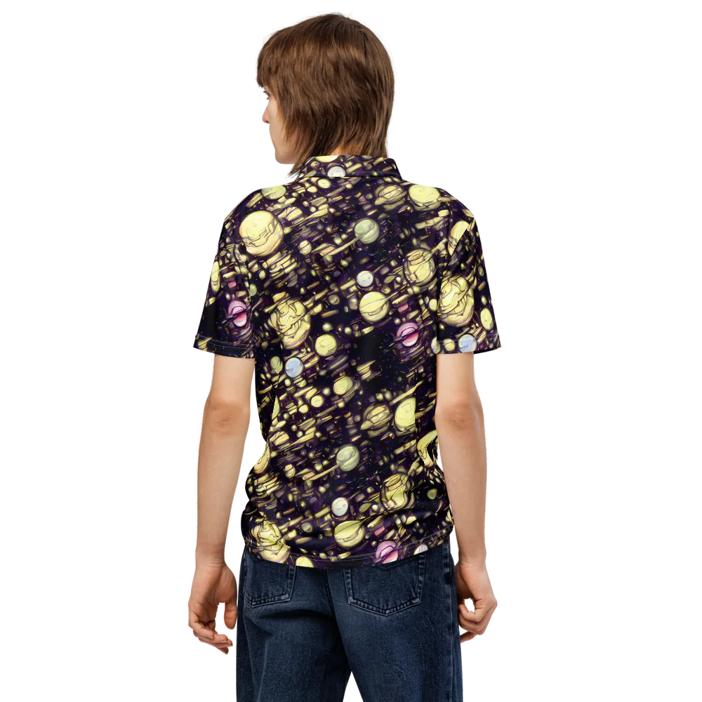 Lunar Electric on Men's Slim Fit Polo Shirt — Back