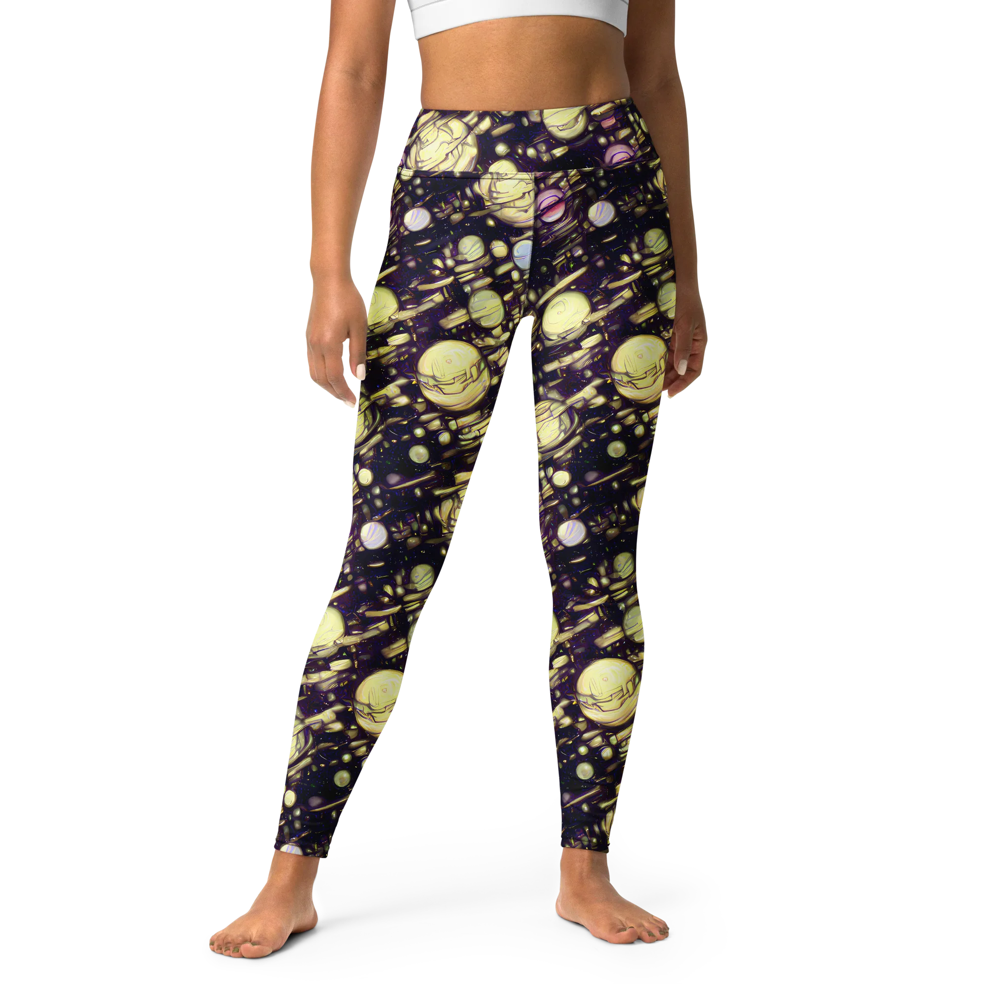 Lunar Electric on Yoga Leggings — Front