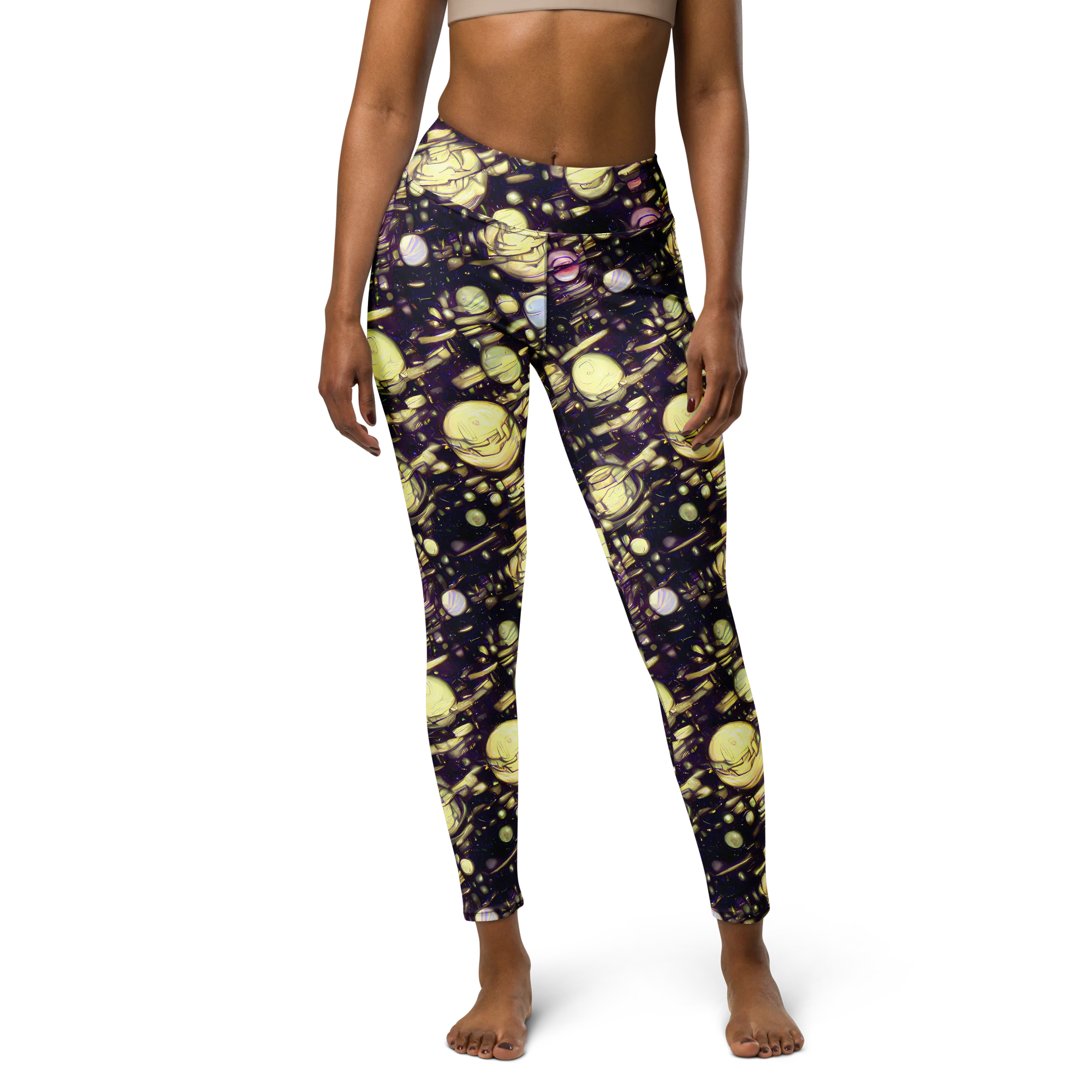 Lunar Electric on Yoga Leggings — Front