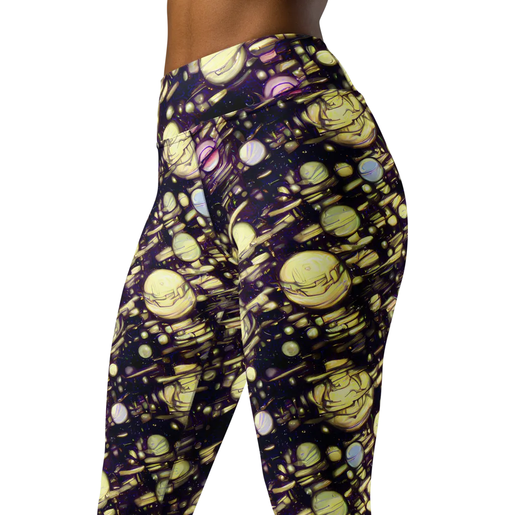 Lunar Electric on Yoga Leggings — Left Front