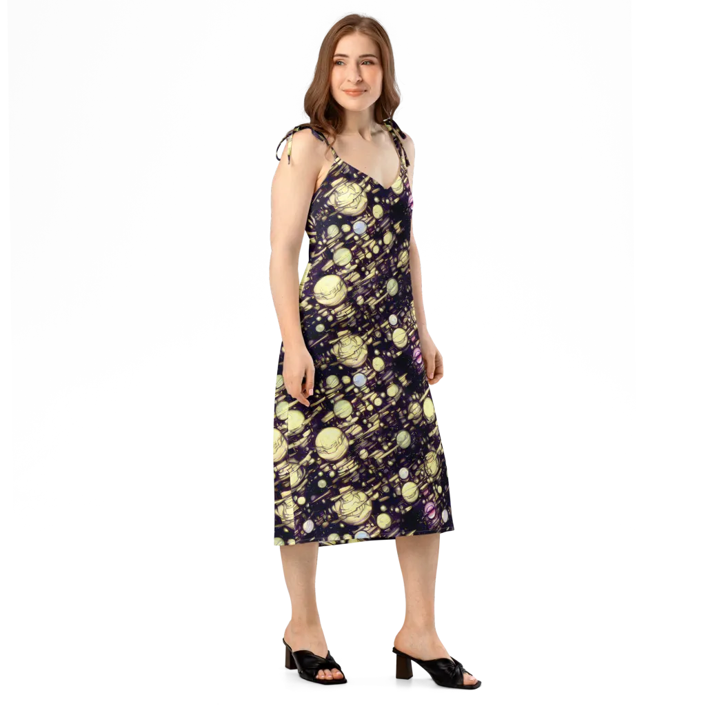 Lunar Electric on Slip Dress — Right Front