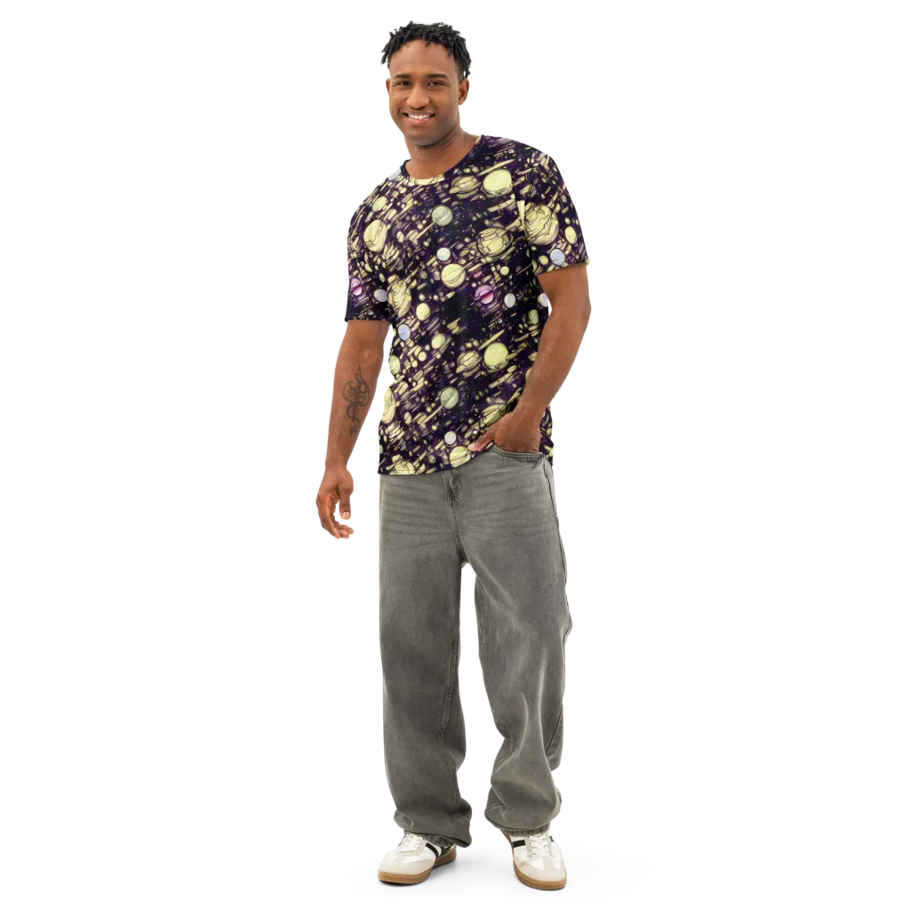 Lunar Electric on Men's Cotton Crew Neck T-Shirt — Front
