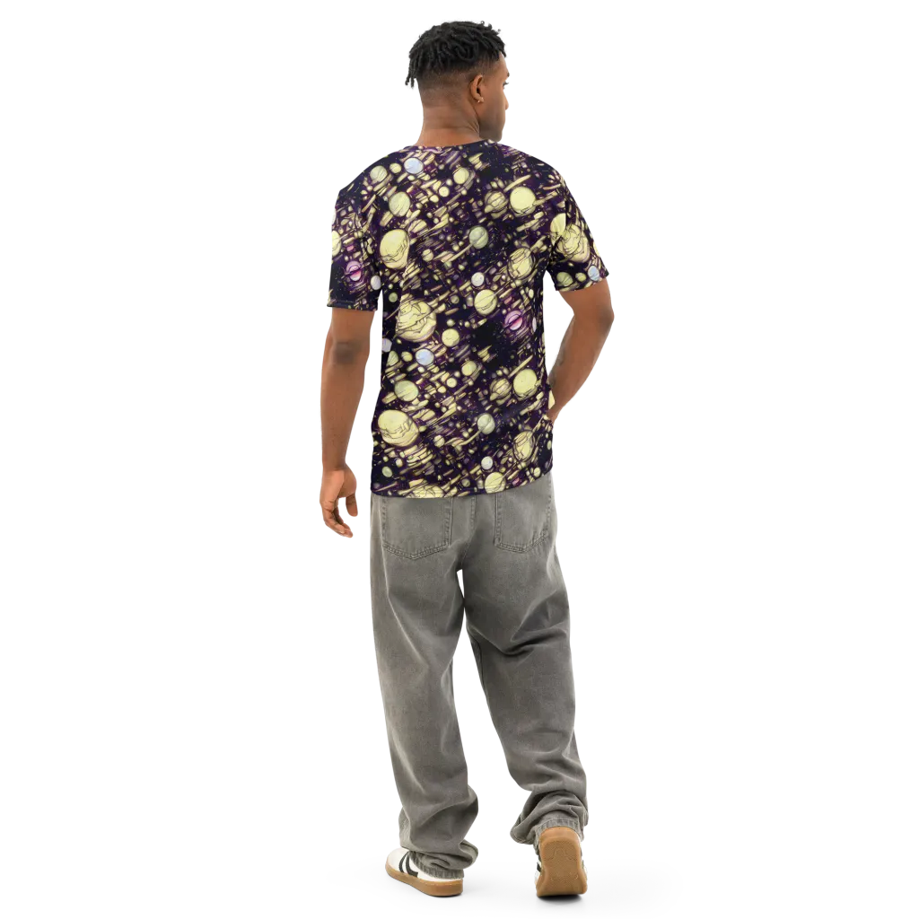 Lunar Electric on Men's Cotton Crew Neck T-Shirt — Back