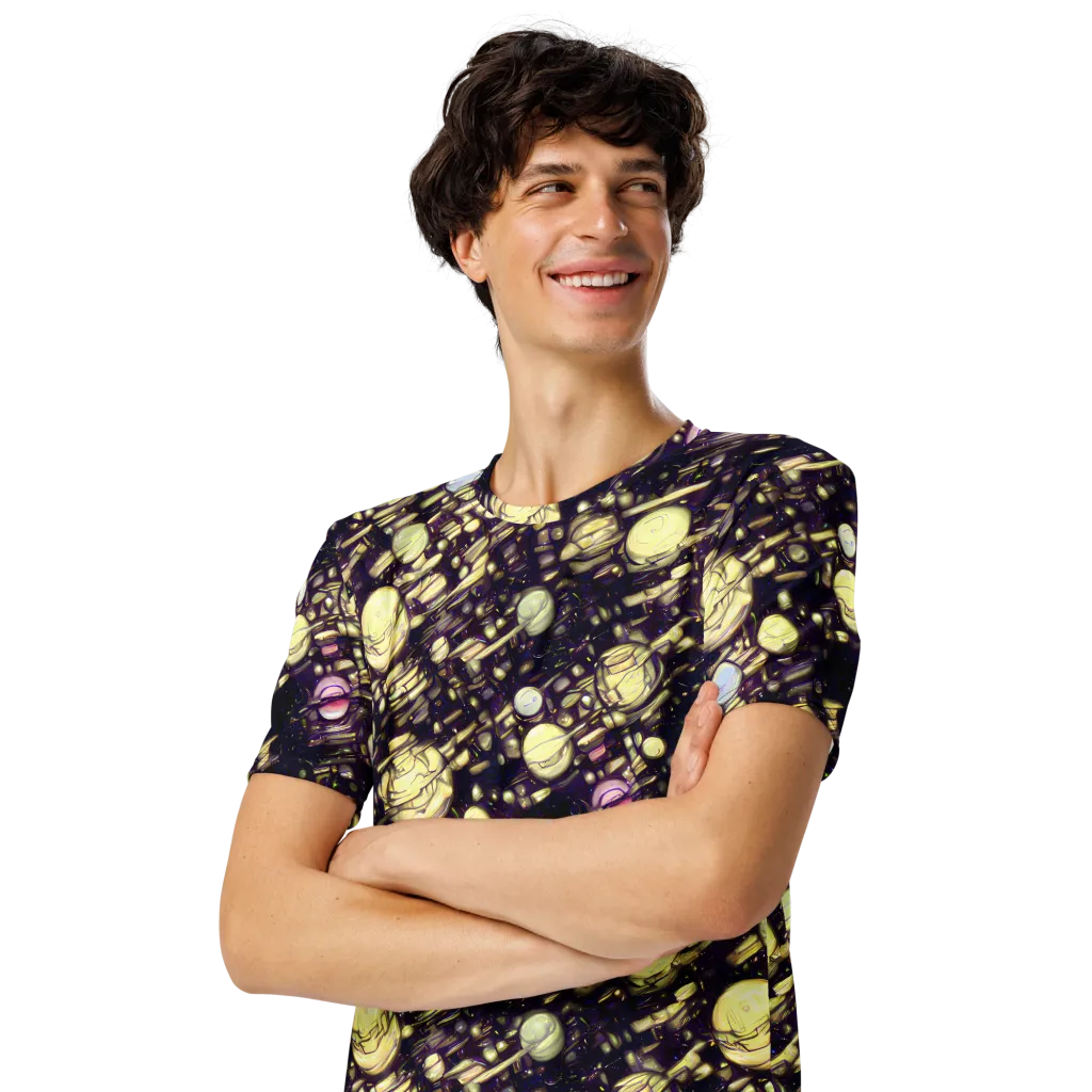 Lunar Electric on Men's Crew Neck T-Shirt — Left Front