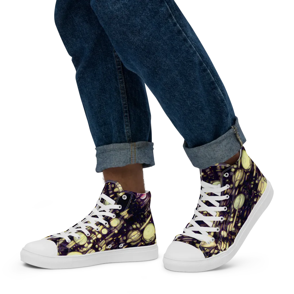 Lunar Electric on Men's High Top Canvas Shoes — Left