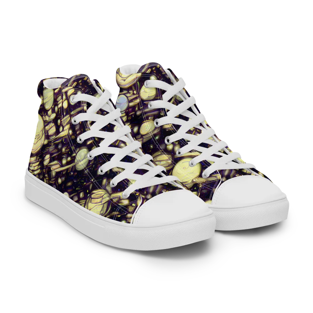 Lunar Electric on Women's High Top Canvas Shoes — Right Front