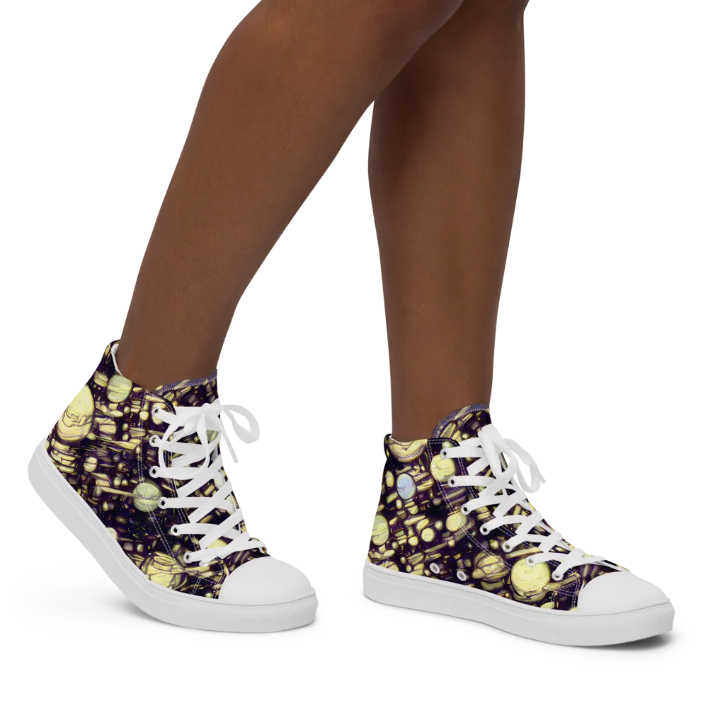 Lunar Electric on Women's High Top Canvas Shoes — Right