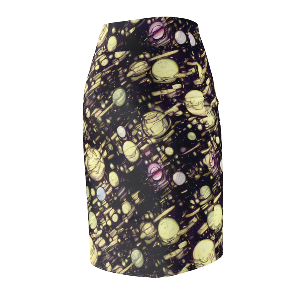 Lunar Electric on Pencil Skirt — Back Side