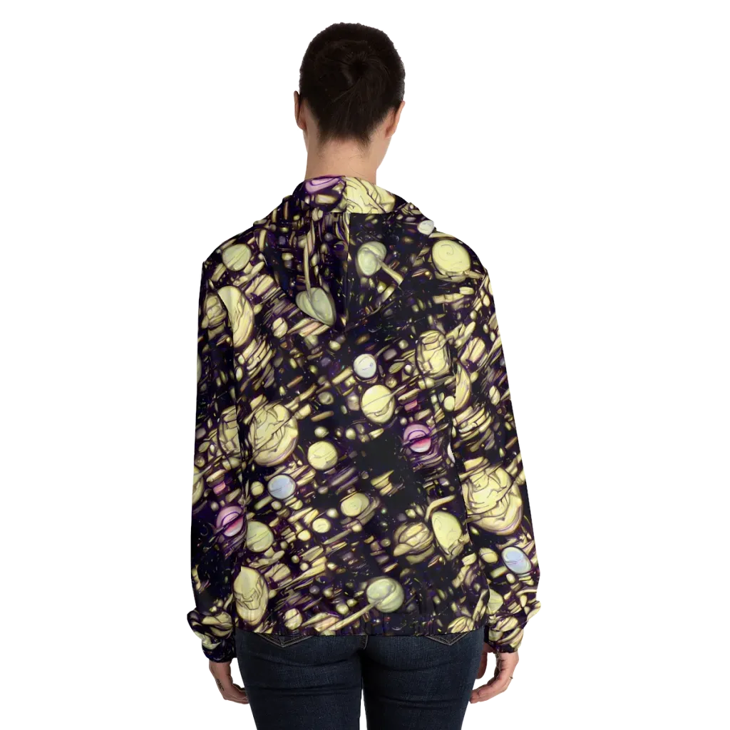 Lunar Electric on Women's Full-Zip Hoodie — Back On Person