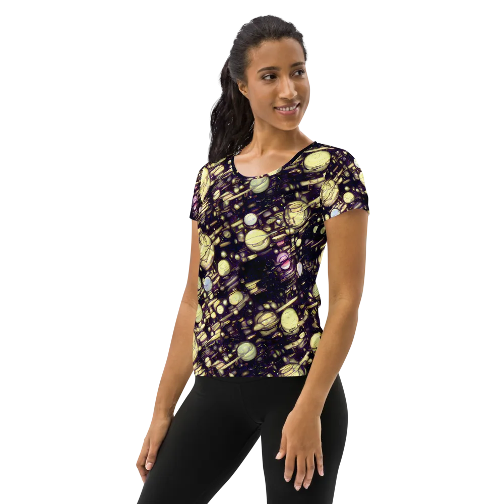 Lunar Electric on Women's Athletic T-Shirt — Left