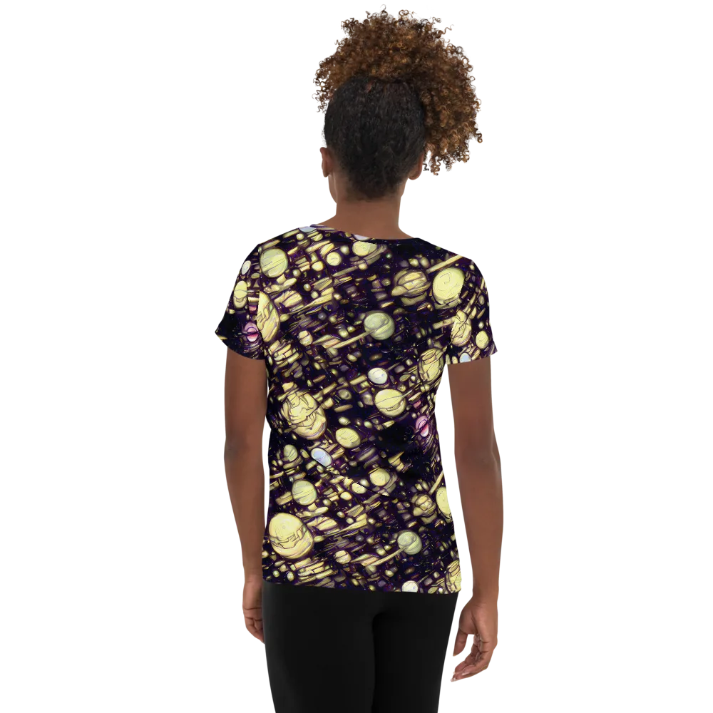 Lunar Electric on Women's Athletic T-Shirt — Back
