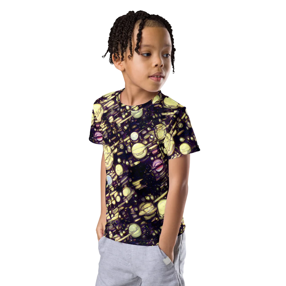 Lunar Electric on Kids Crew Neck T-Shirt — Left Front