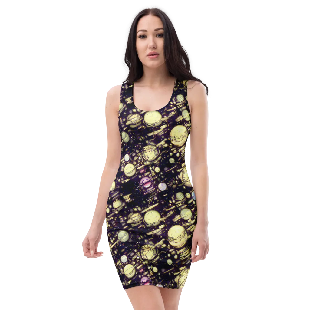 Lunar Electric on Bodycon Dress — Front