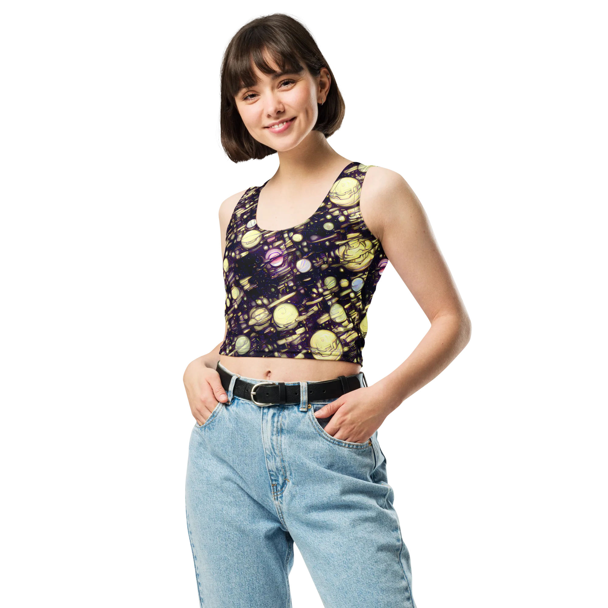 Lunar Electric on Crop Top — Front