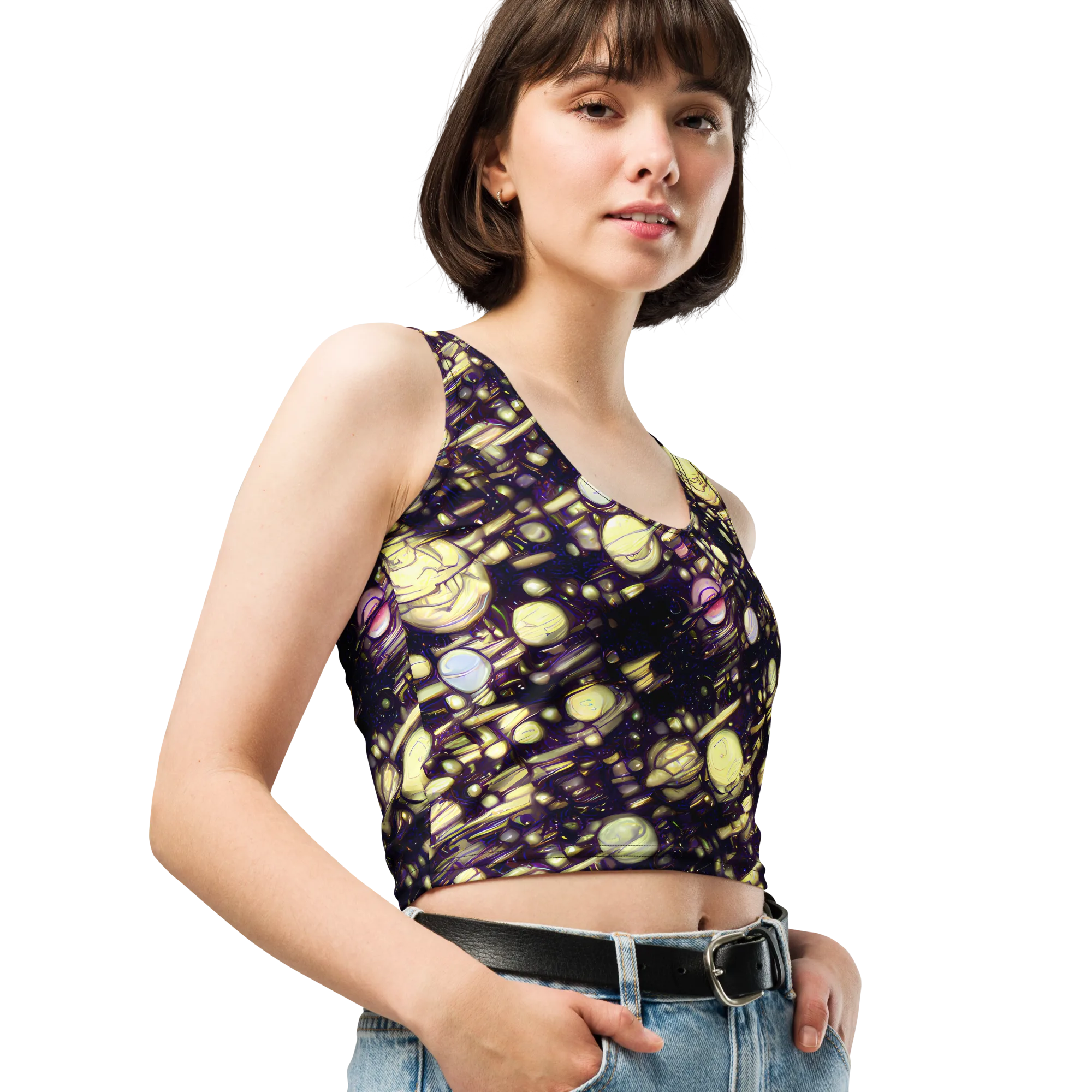 Lunar Electric on Crop Top — Right Front