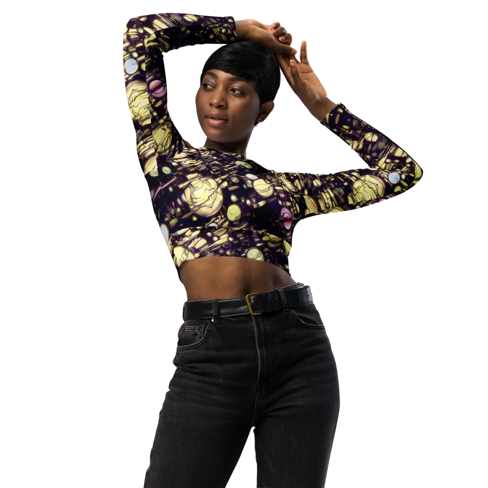 Lunar Electric on Long Sleeve Crop Top — Front