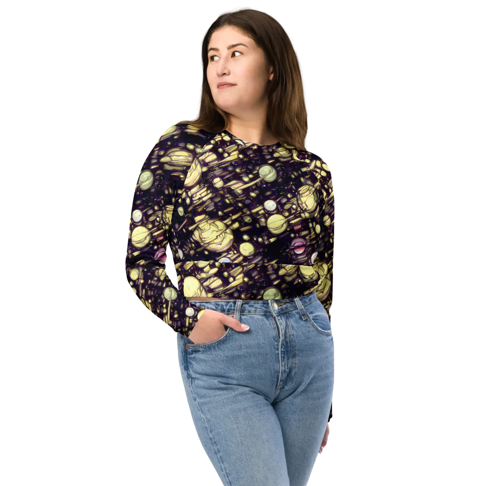 Lunar Electric on Long Sleeve Crop Top — Front