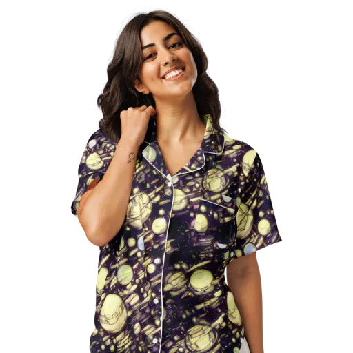 Lunar Electric on a Women's Short Sleeve Pajama Top