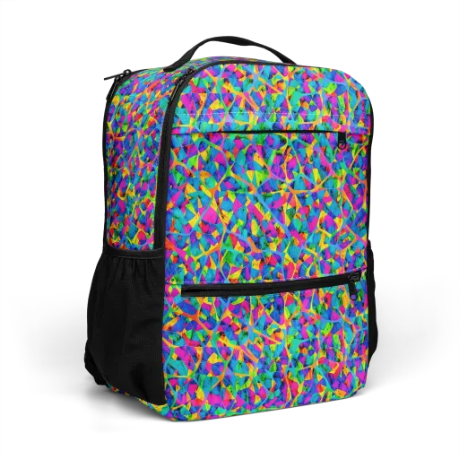 Neon Kaleidoscope on a Utility Backpack