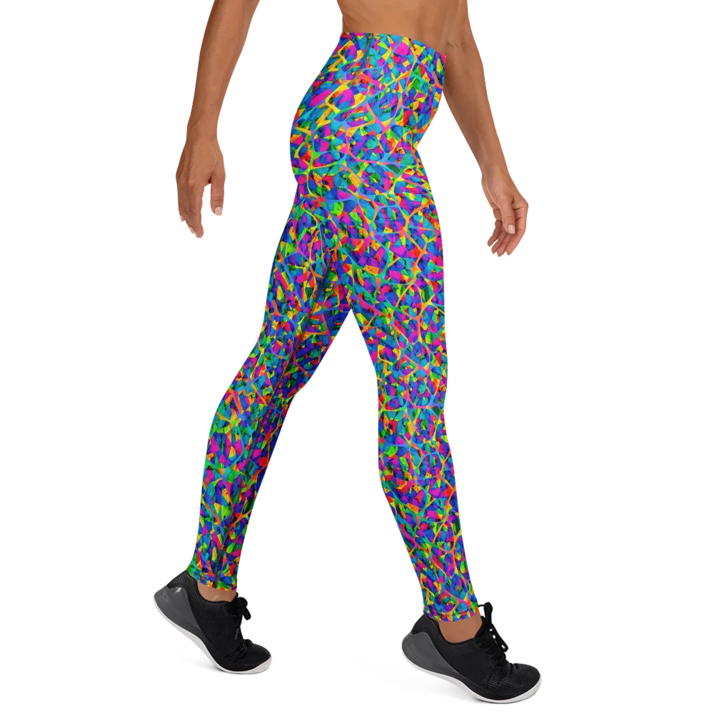 Neon Kaleidoscope on Yoga Leggings — Right
