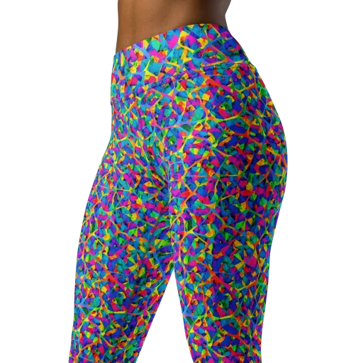 Neon Kaleidoscope on a Yoga Leggings