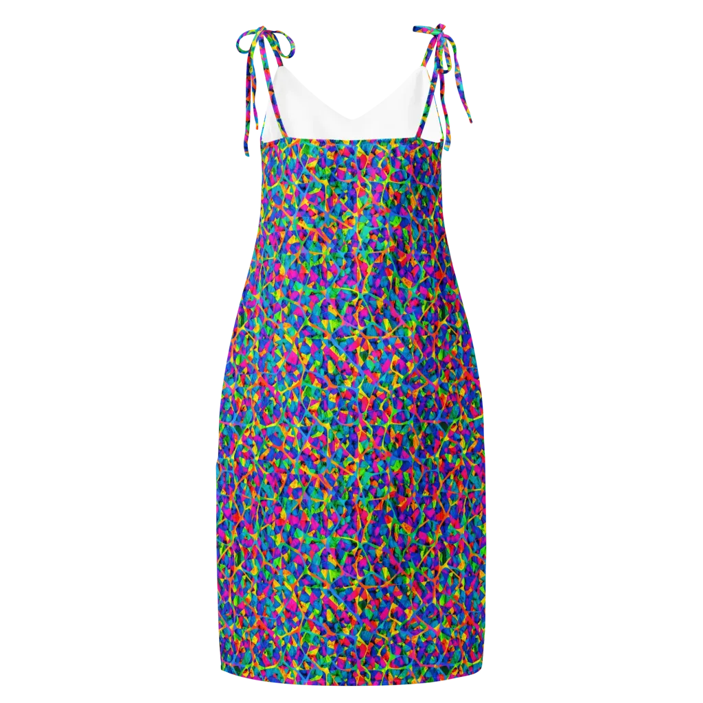 Neon Kaleidoscope on Slip Dress — Back