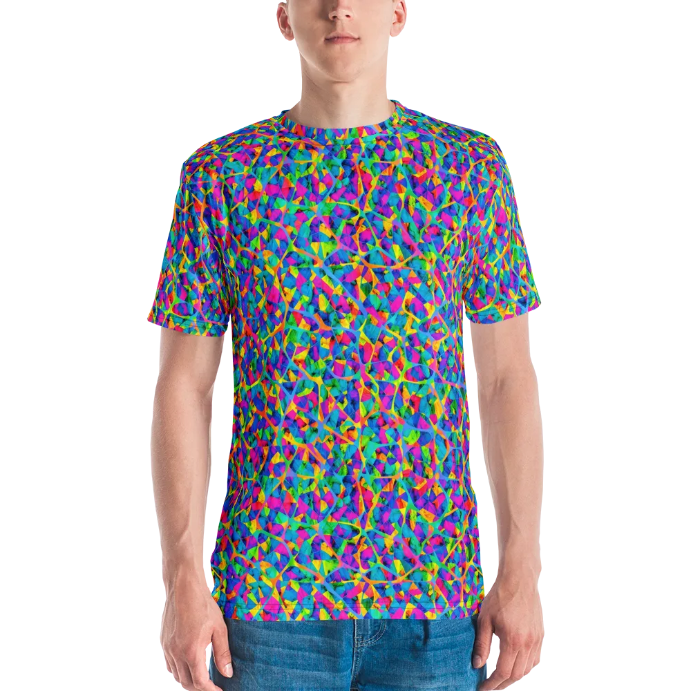 Neon Kaleidoscope on Men's Crew Neck T-Shirt — Front
