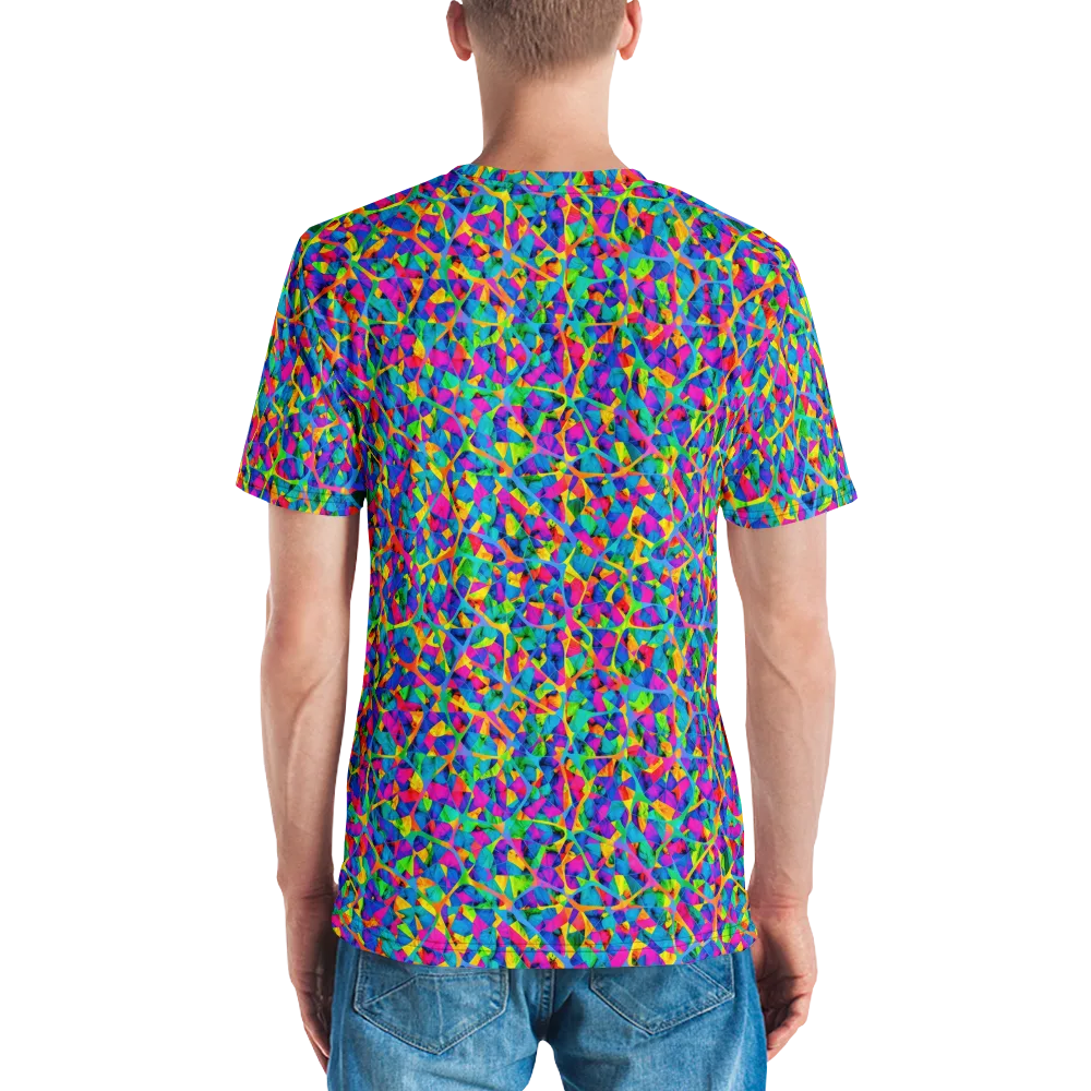 Neon Kaleidoscope on Men's Crew Neck T-Shirt — Back