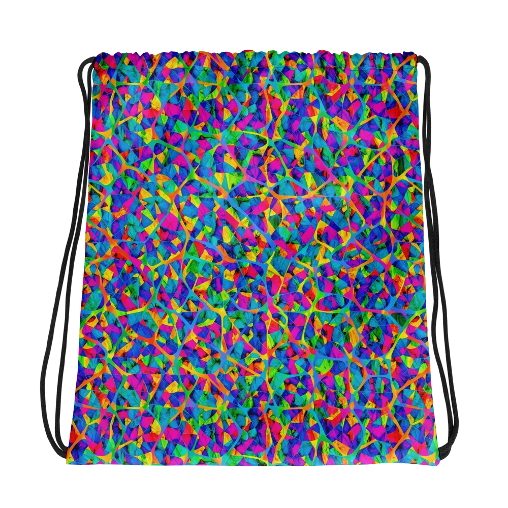 Neon Kaleidoscope on Drawstring Bag — Photo