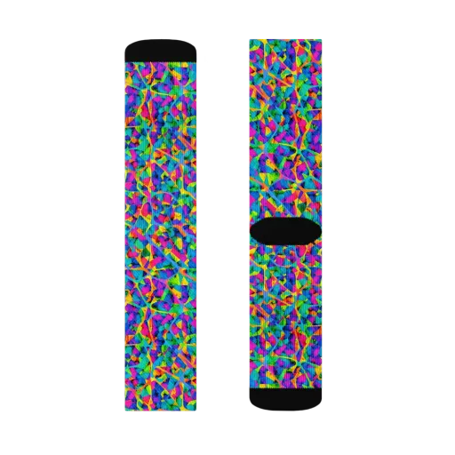 Neon Kaleidoscope on a Socks