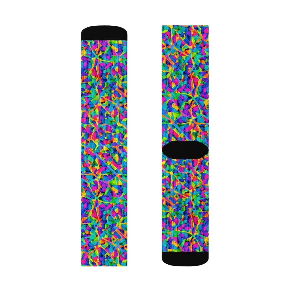 Neon Kaleidoscope on Socks — Right Sock