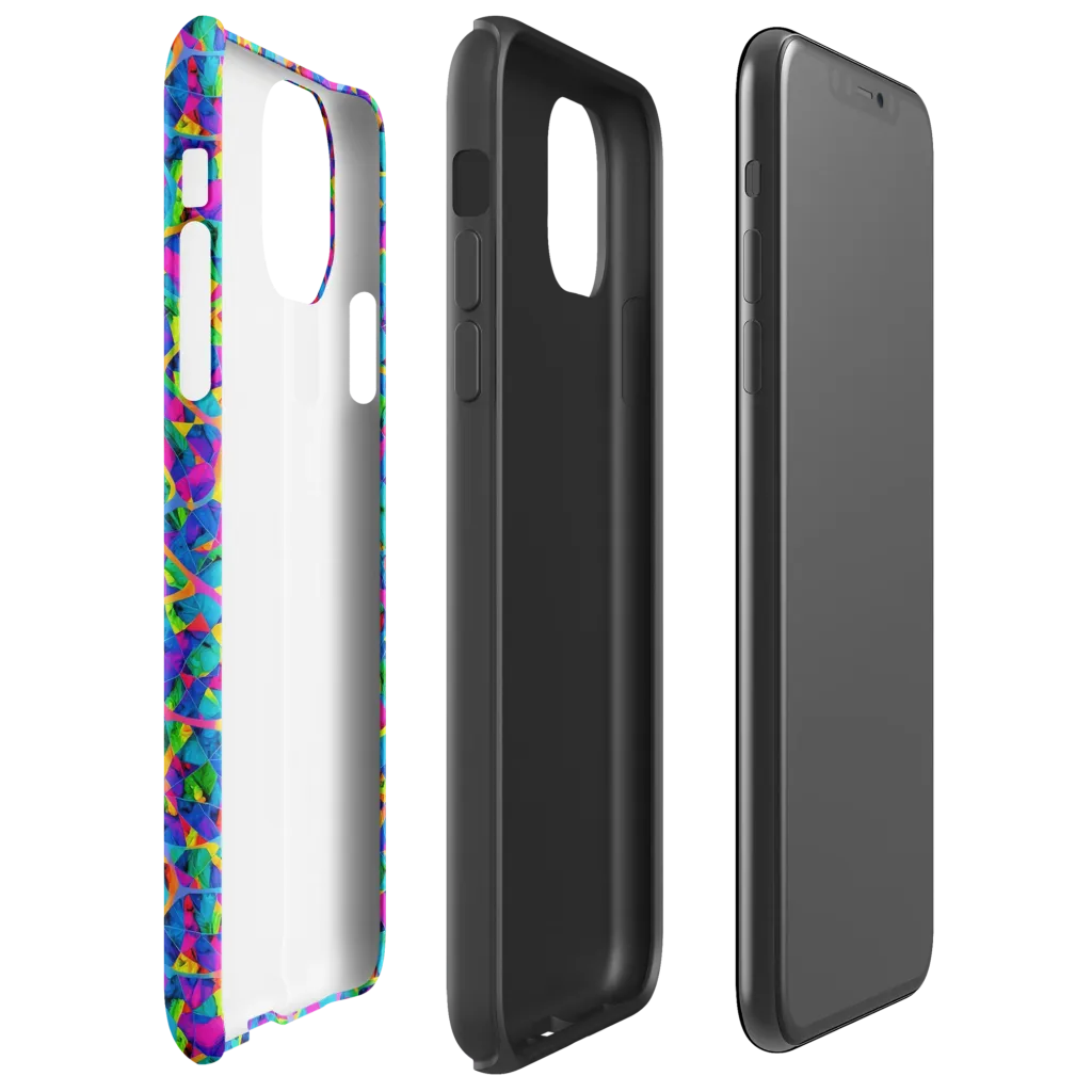 Neon Kaleidoscope on Tough Case for iPhone® — Right