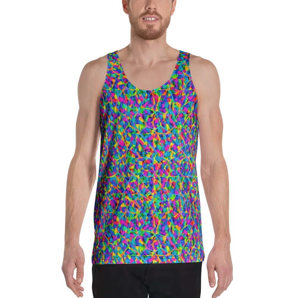 Neon Kaleidoscope on Men's Tank Top — Front