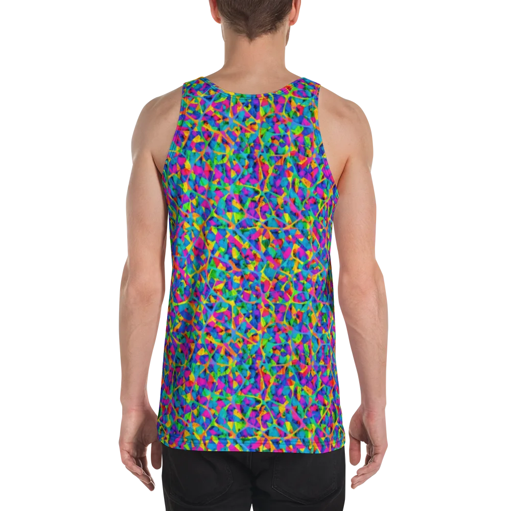 Neon Kaleidoscope on Men's Tank Top — Back