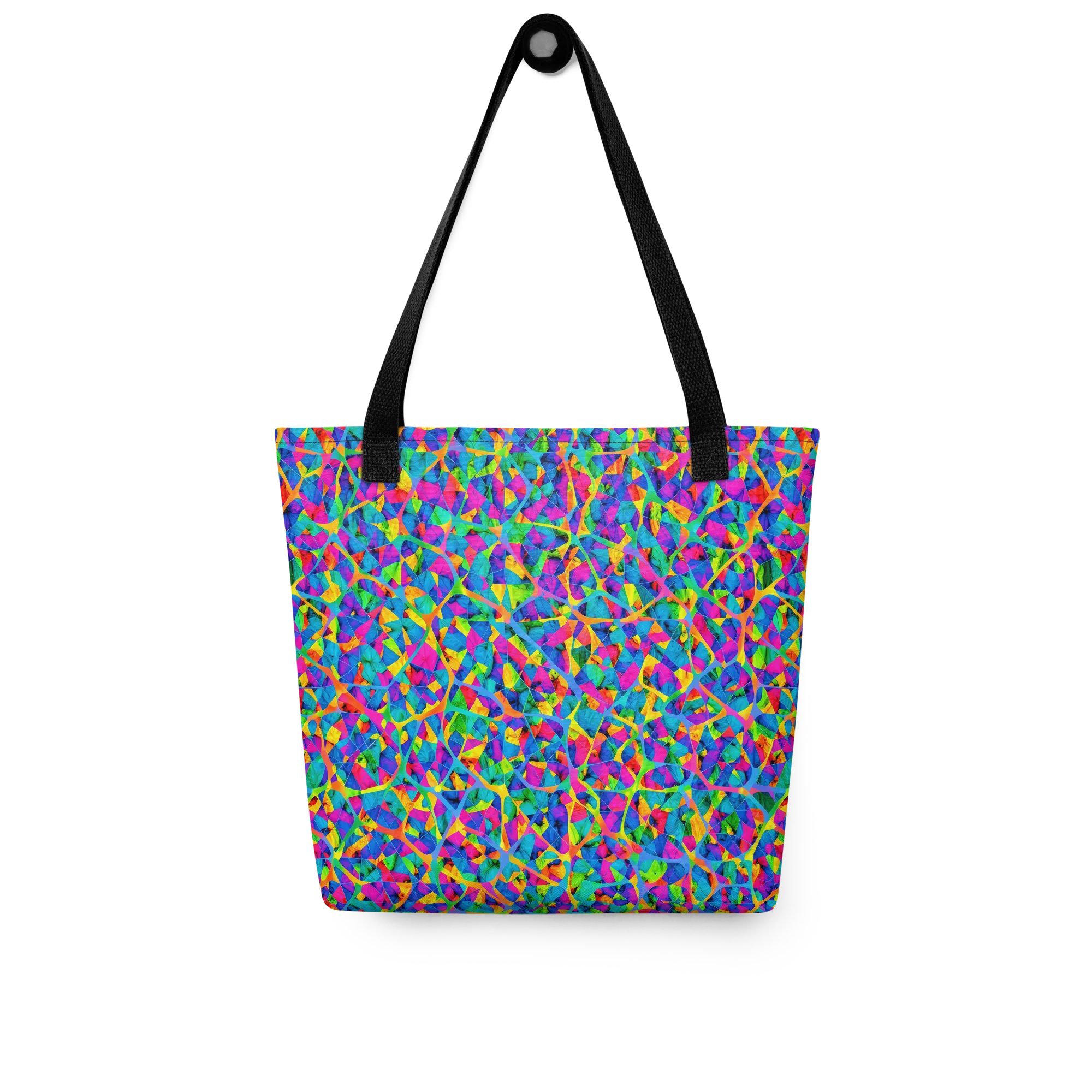 Neon Kaleidoscope on Tote Bag — Front