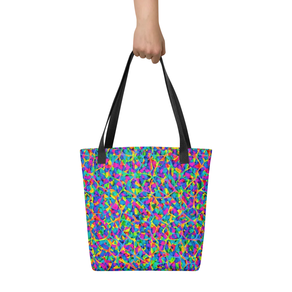 Neon Kaleidoscope on Tote Bag — Front