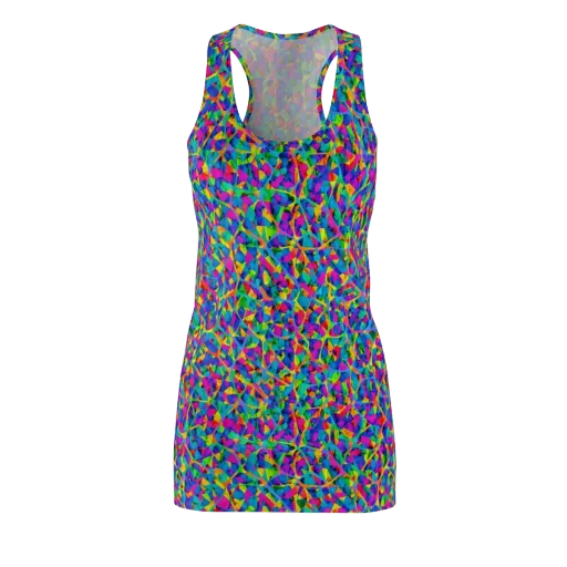 Neon Kaleidoscope on a Racerback Dress