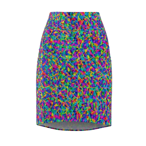 Neon Kaleidoscope on a Pencil Skirt