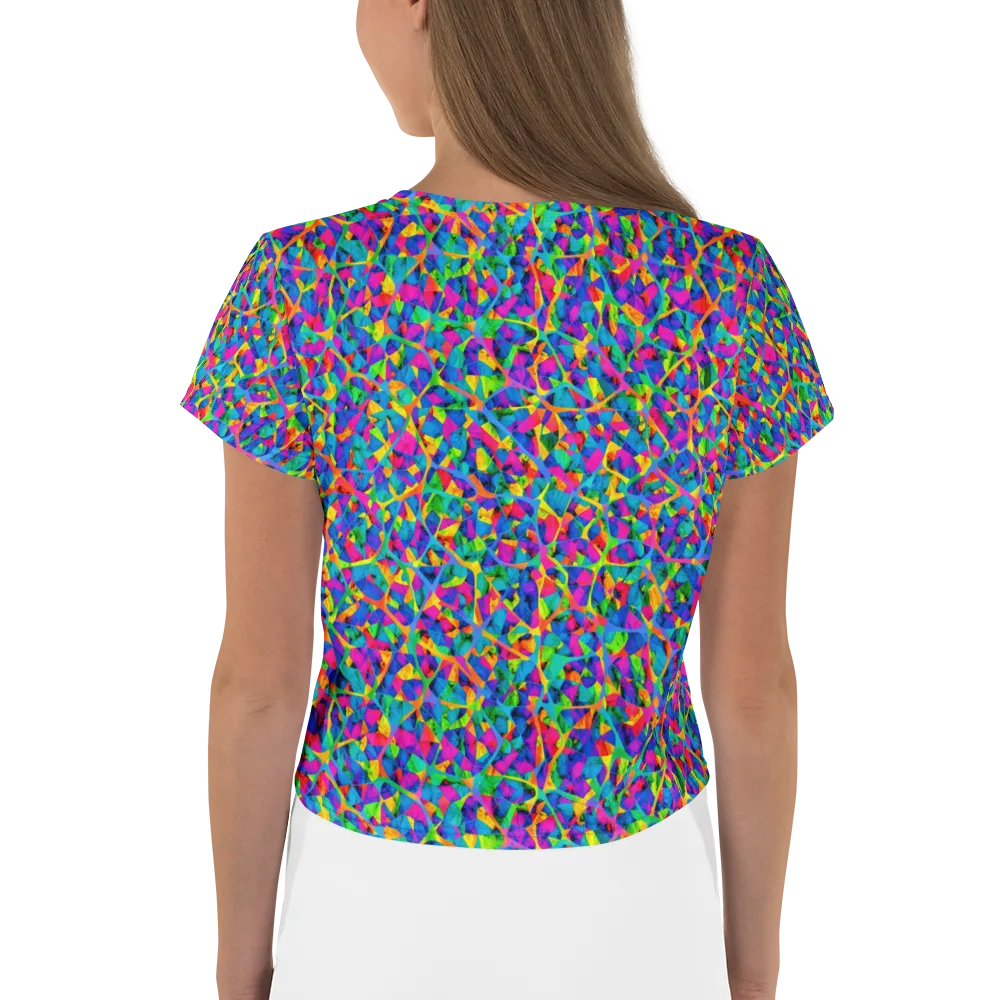Neon Kaleidoscope on Crop Tee — Back