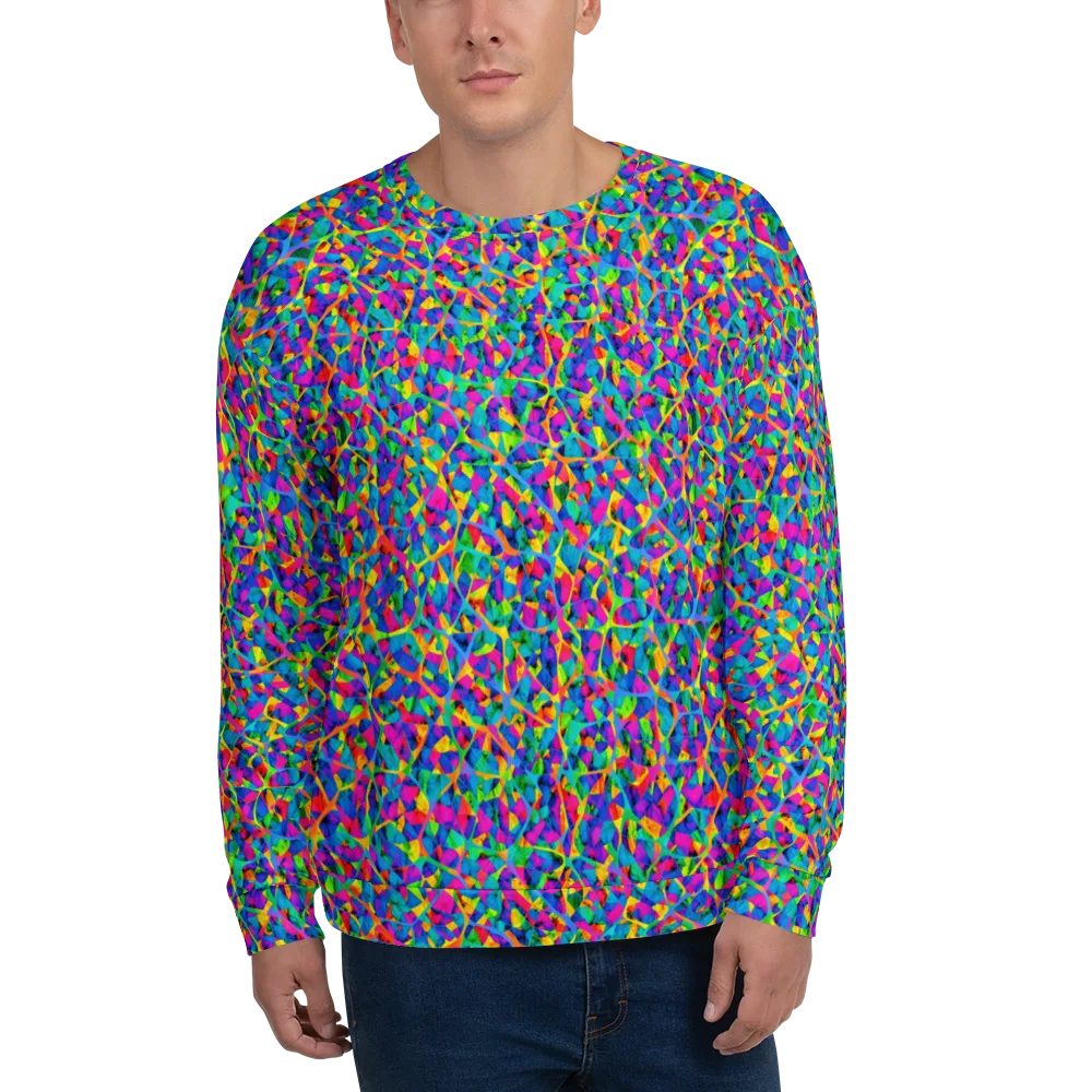 Neon Kaleidoscope on Sweatshirt — Front