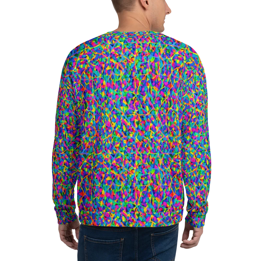 Neon Kaleidoscope on Sweatshirt — Back
