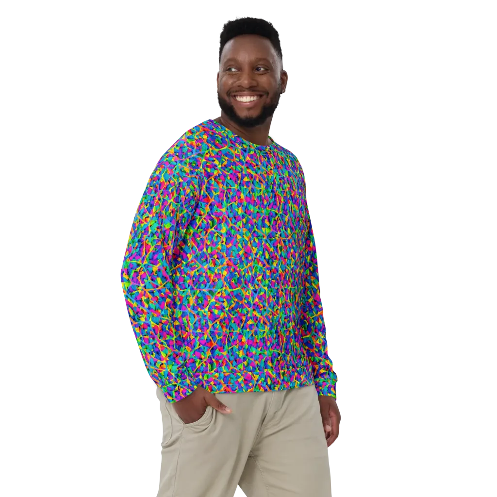 Neon Kaleidoscope on Sweatshirt — Front