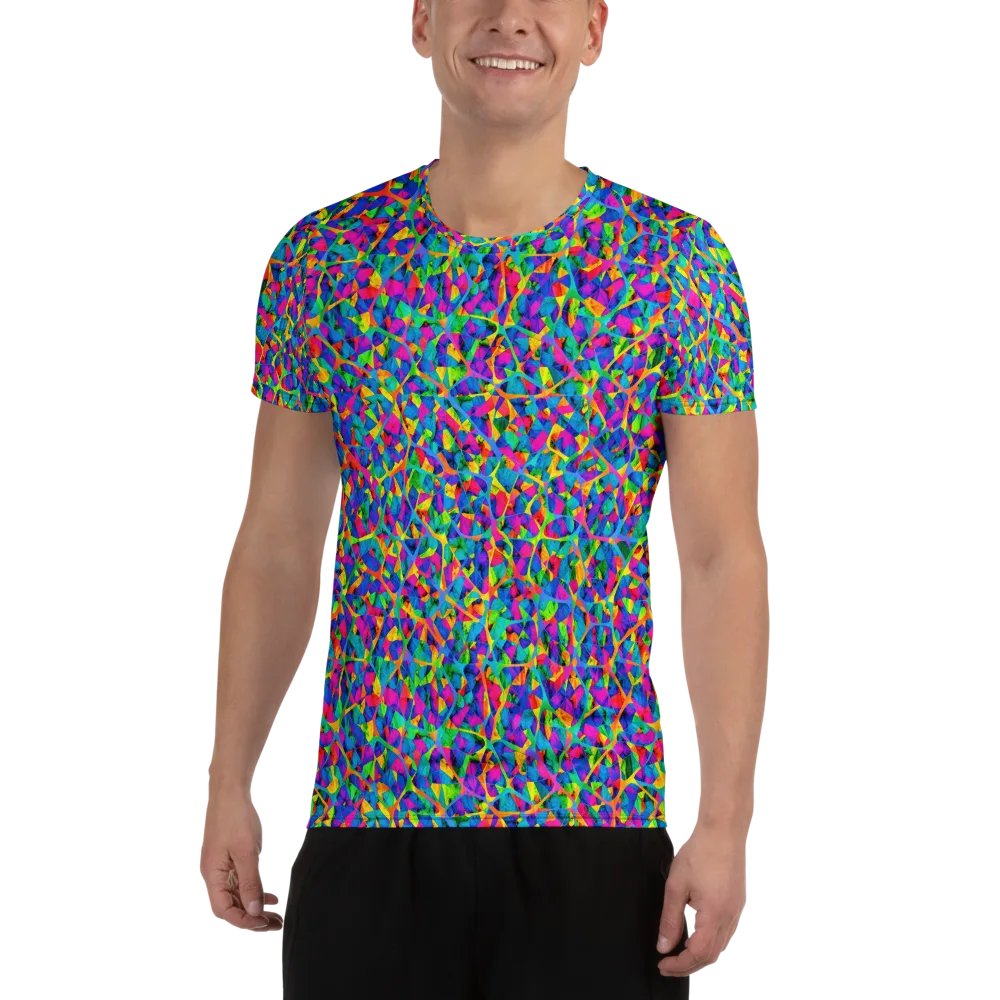 Neon Kaleidoscope on Men's Athletic T-Shirt — Front