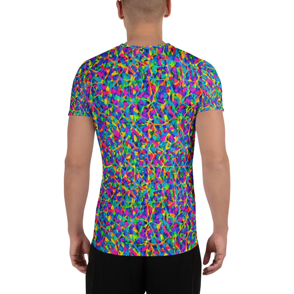 Neon Kaleidoscope on Men's Athletic T-Shirt — Back