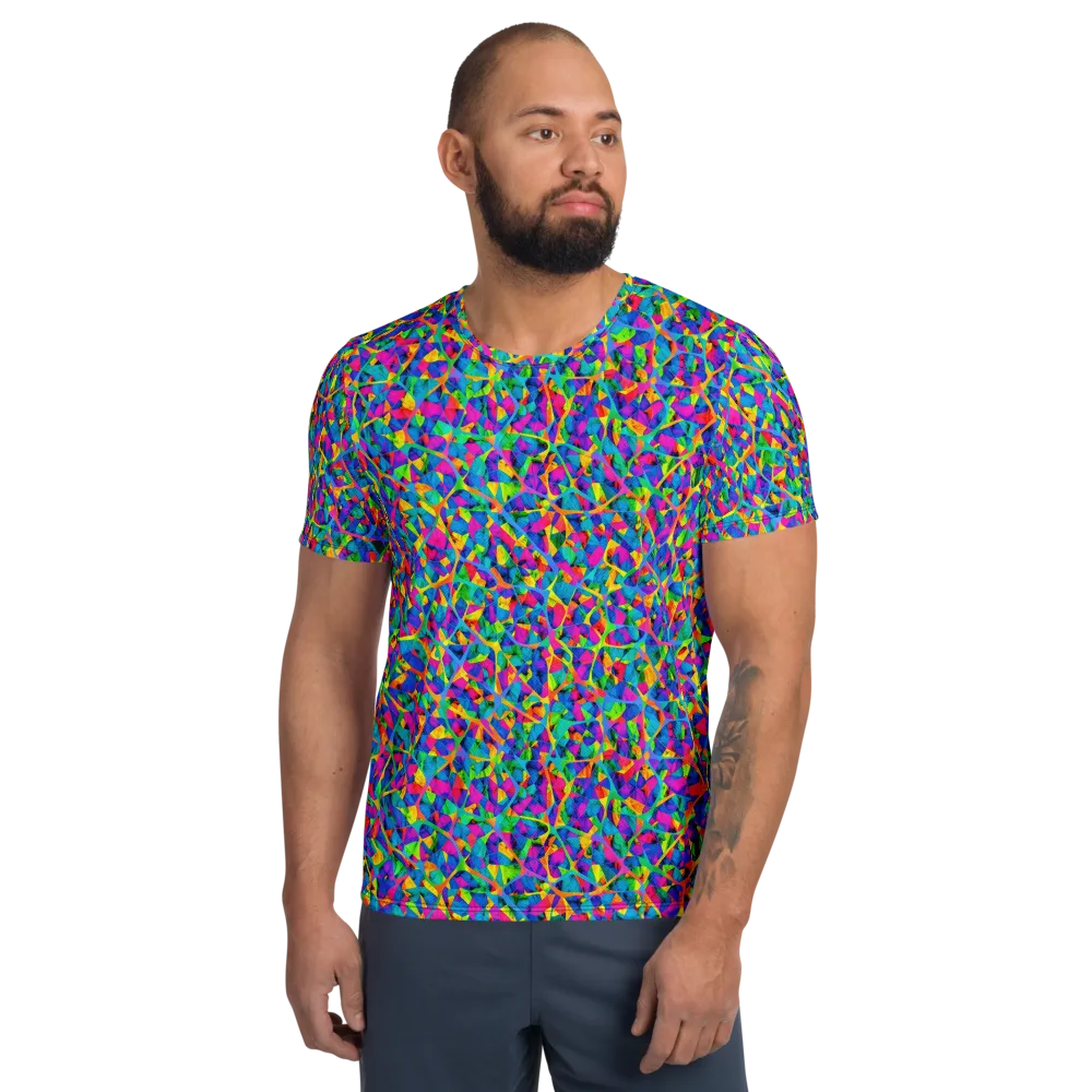 Neon Kaleidoscope on Men's Athletic T-Shirt — Front