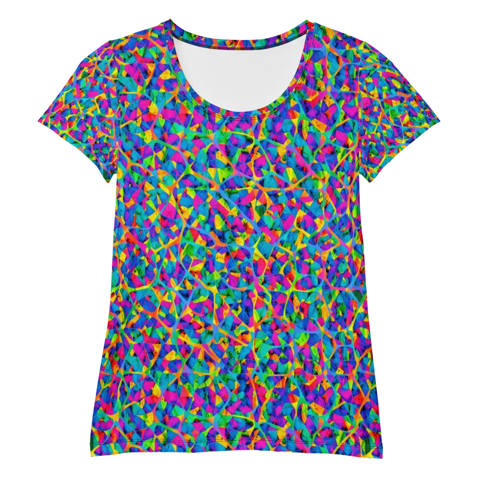 Neon Kaleidoscope on Women's Athletic T-Shirt — Front