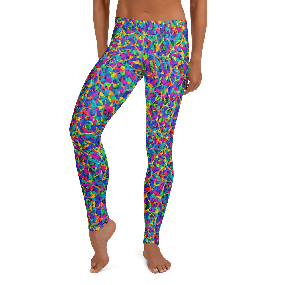 Neon Kaleidoscope on Leggings — Front